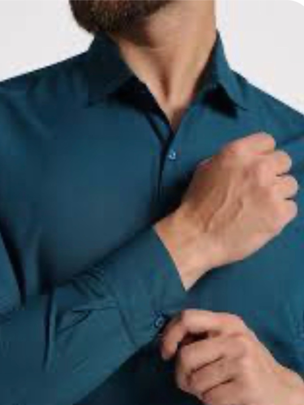 Eterna Teal Long-Sleeve Dress Shirt